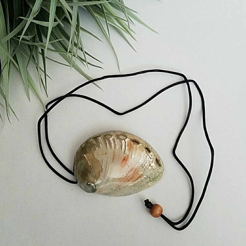 Handmade abalone shell necklace